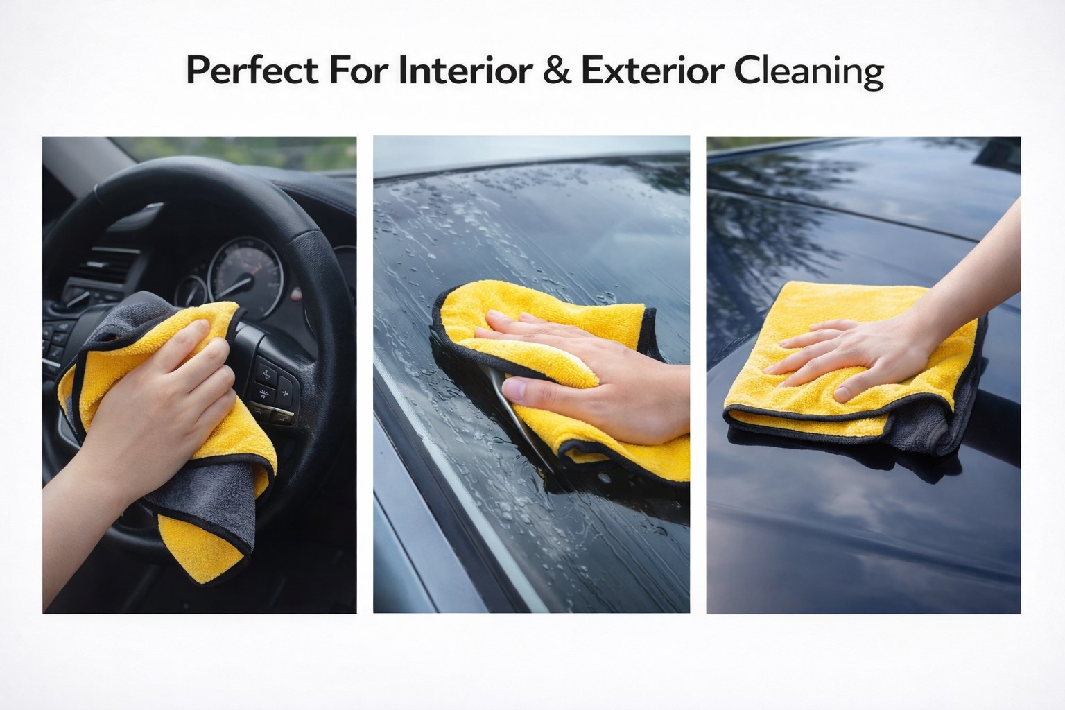 CleanRide™ Microfiber Car Cleaning Towels – 3 Pack (30×60cm)