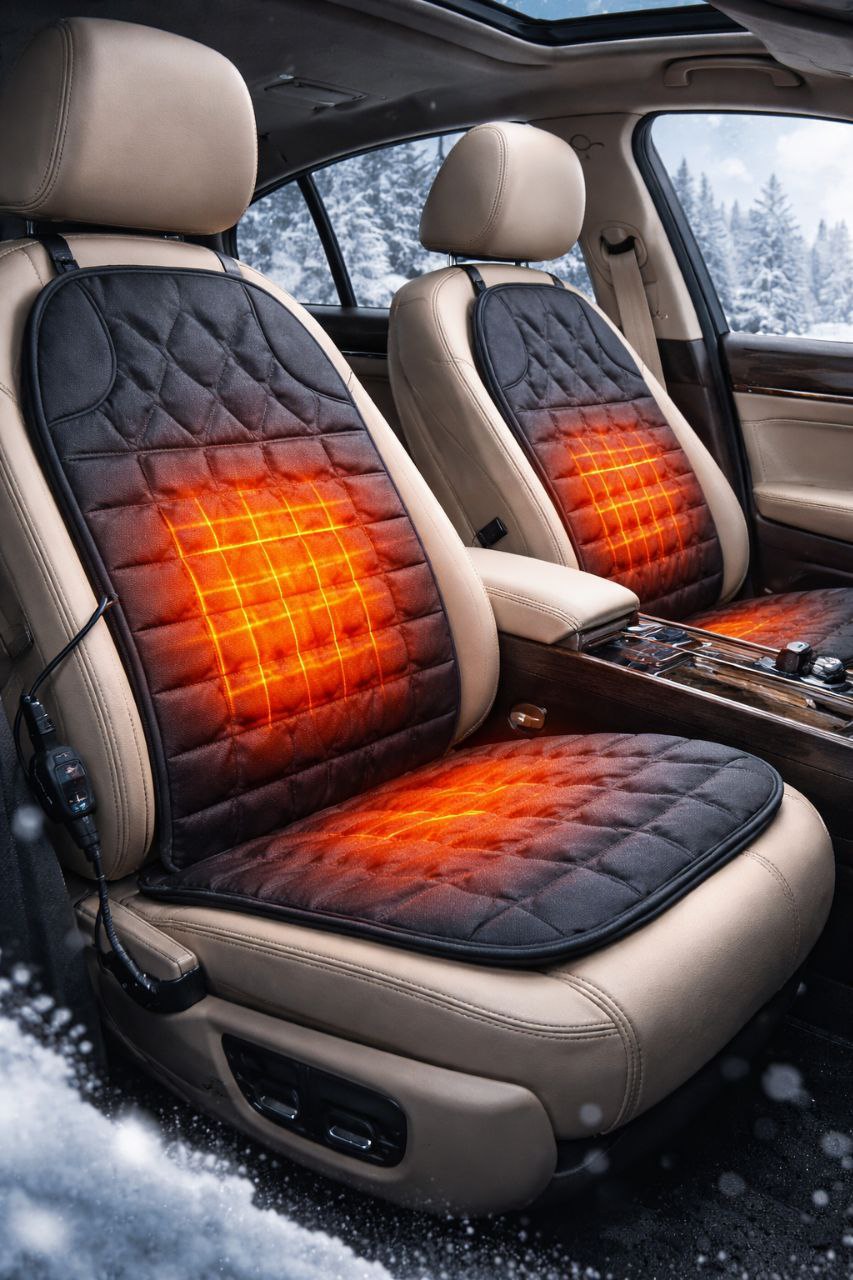 CleanRide WarmDrive – 12V Heated Seat Cushion