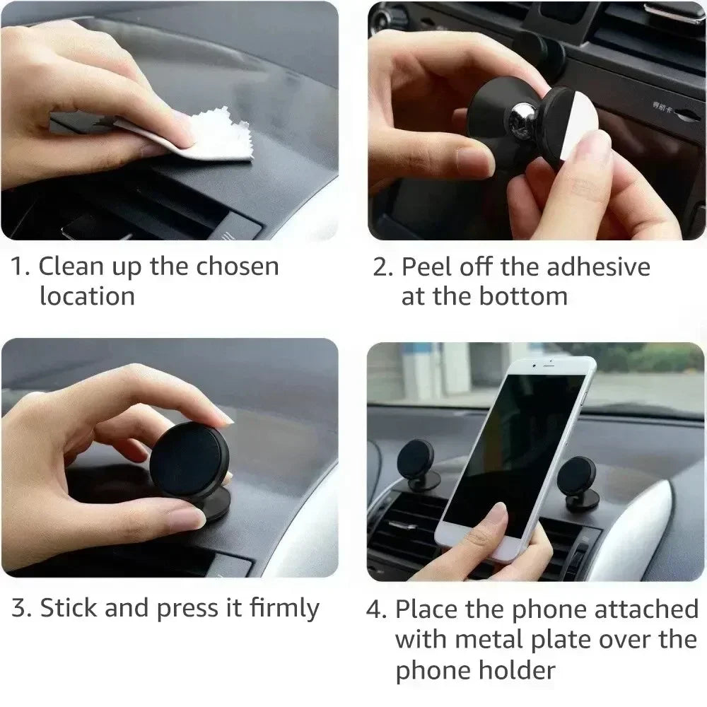 CleanRide™ Magnetic Phone Mount – 360° Rotation