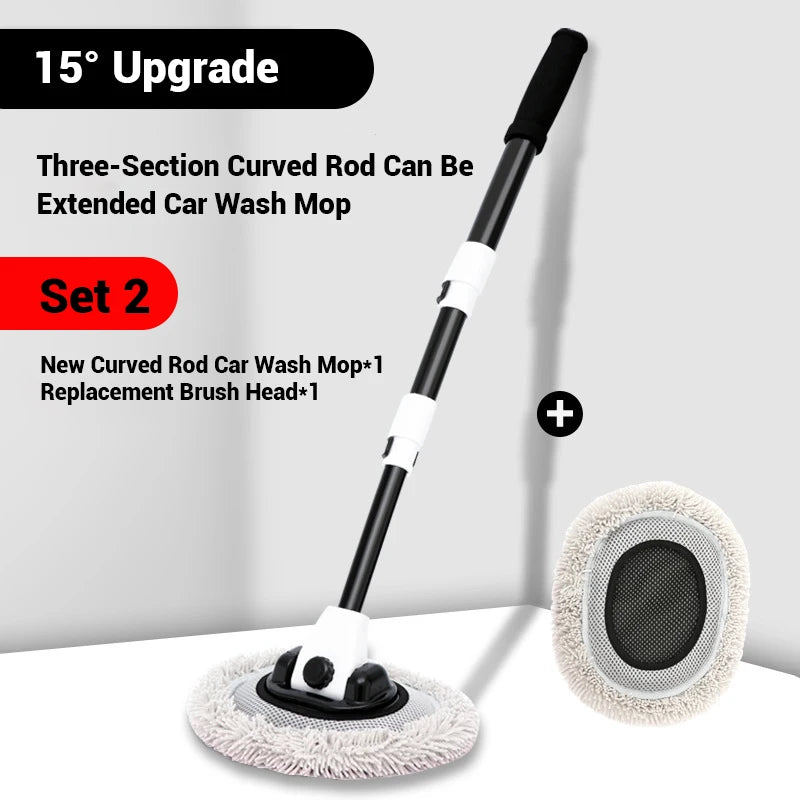CleanRide™ Extendable Car Wash Brush – Telescopic Soft Chenille Mop