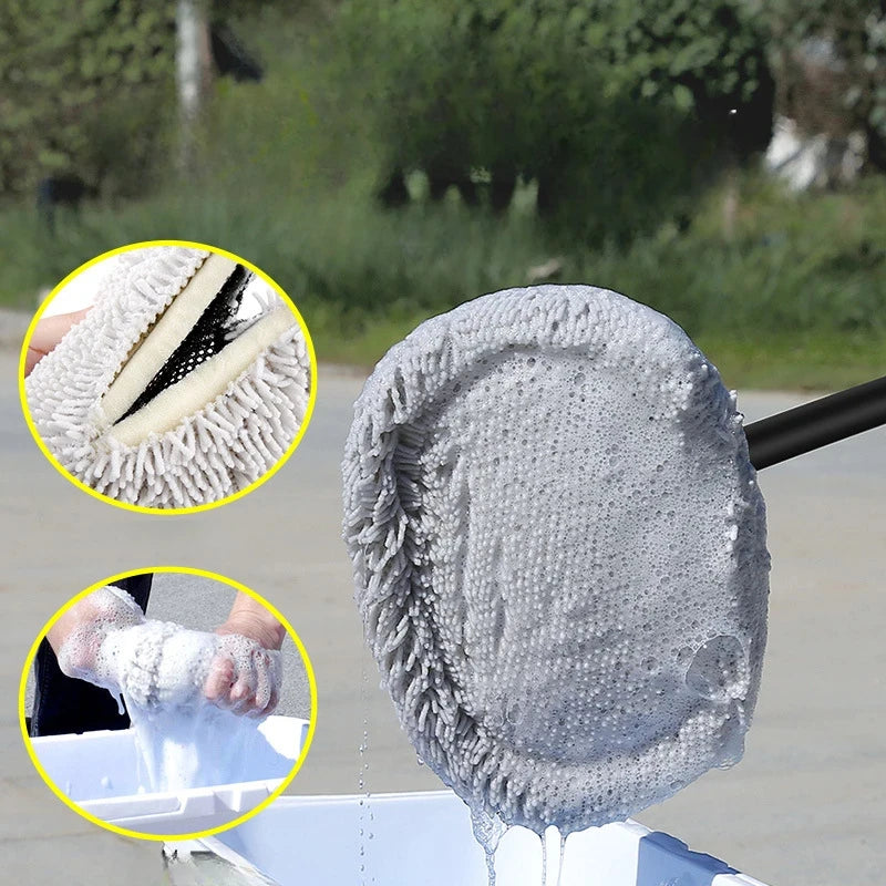CleanRide™ Extendable Car Wash Brush – Telescopic Soft Chenille Mop